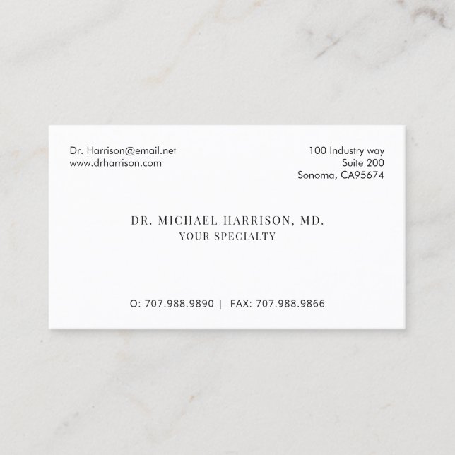 Doctor Physician Appointment Reminder And  Business Card (Front)