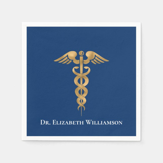 Doctor Physician Caduceus Napkin (Front)