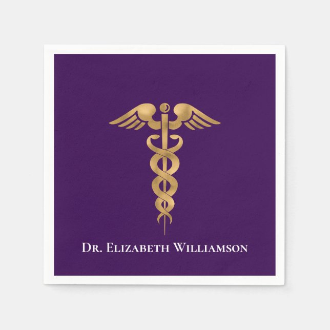 Doctor Physician Caduceus Napkin (Front)