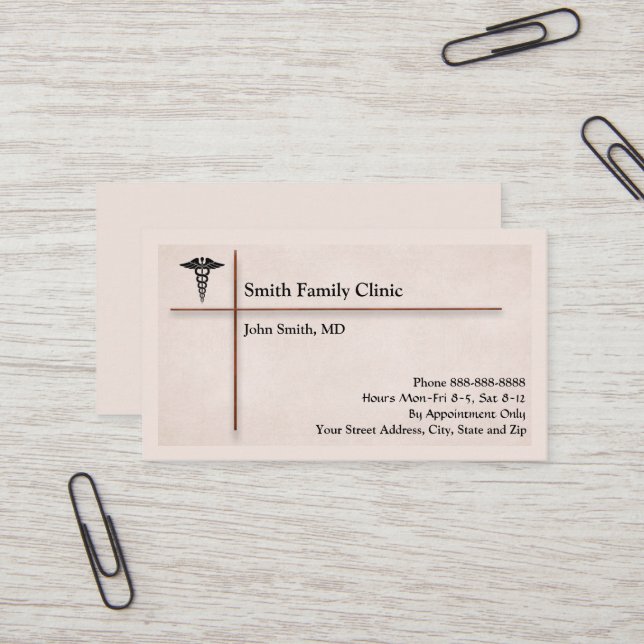Doctor Physician Medical Symbol Business Card (Front/Back In Situ)