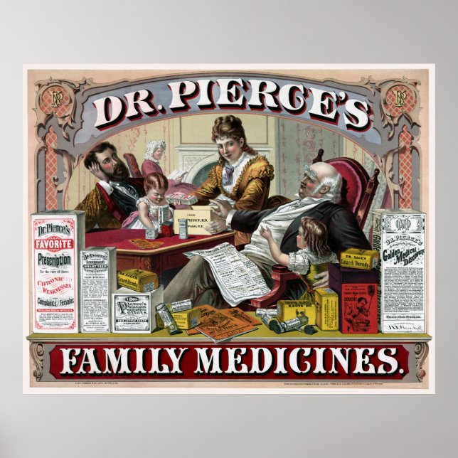 DOCTOR PIERCE'S FAMILY MEDICINE 1874 POSTER (Front)
