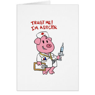 Doctor pig with syringe in hand   choose back colo