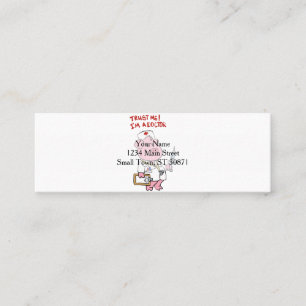 Doctor pig with syringe in hand choose back colo mini business card