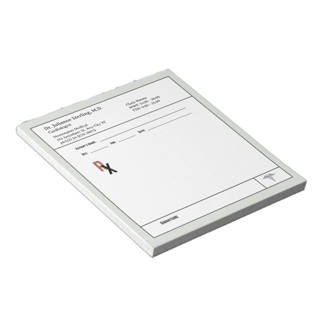 Doctor Prescription Notepad – Editable Doctor RX (Angled)