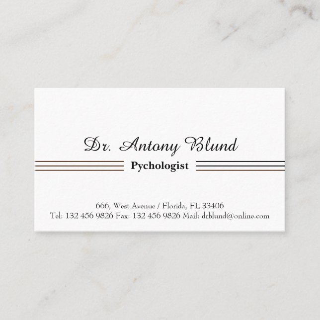 Doctor Psychologist Business Card (Front)
