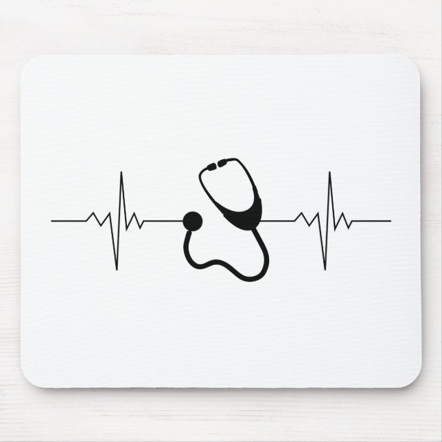 Doctor Pulse Heartbeat Line Mouse Mat (Front)