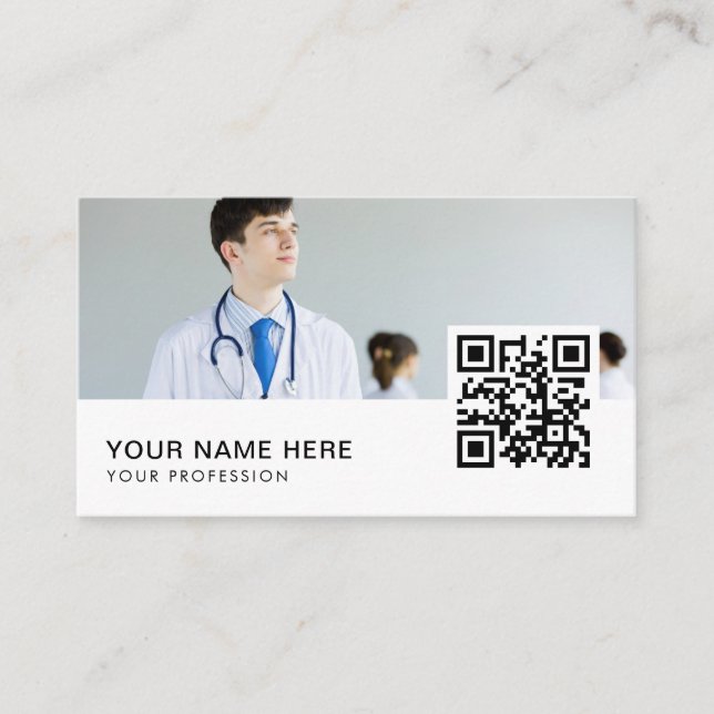 Doctor QR Code  Business Card (Front)