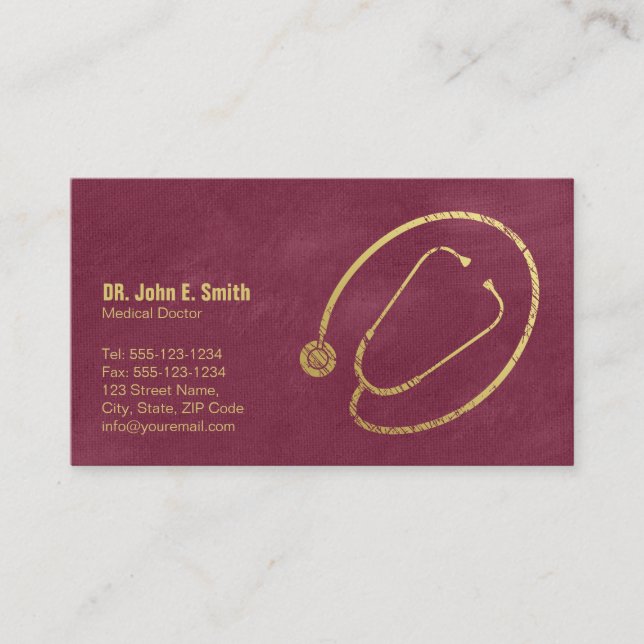 Doctor, Red Canvas Golden Stethoscope Appointment (Front)