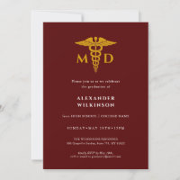 Doctor Red Gold Modern Medical School Graduation