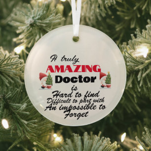 Doctor retirement Christmas Glass Tree Decoration