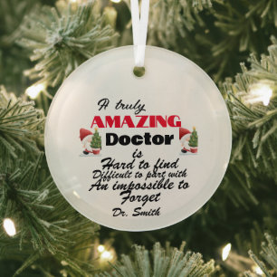 Doctor retirement Christmas Glass Tree Decoration