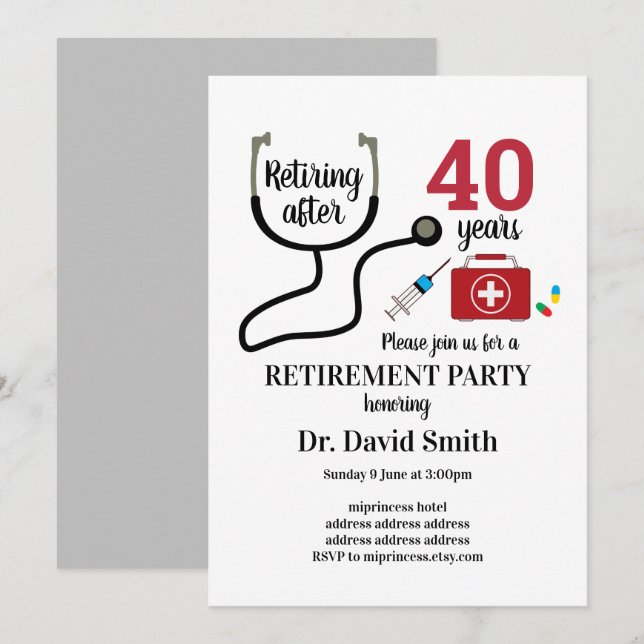 Doctor retirement invitation (Front/Back)