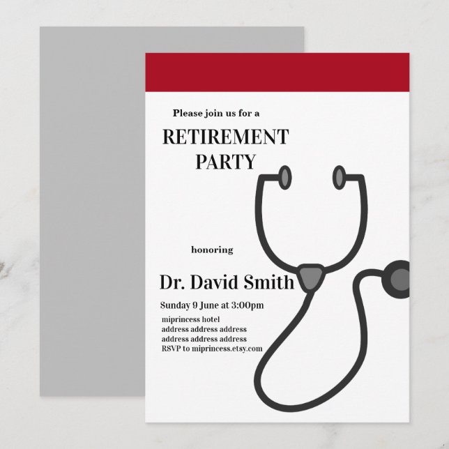Doctor retirement invitation (Front/Back)