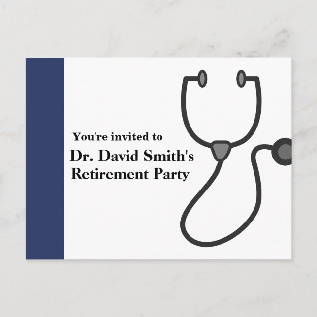 Doctor retirement invitation postcard (Front)