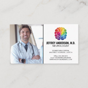 Doctor Smiling   Brain Logo Business Card