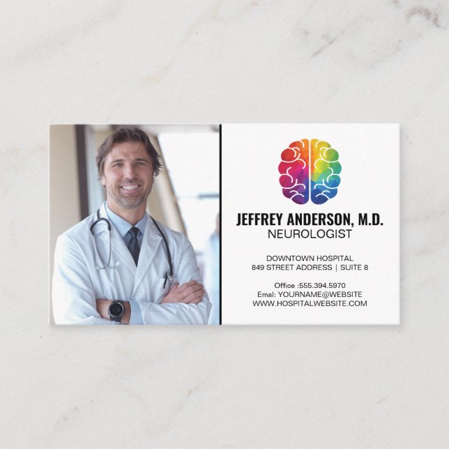 Doctor Smiling | Brain Logo Business Card (Front)