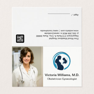 Doctor Smiling   Obstetrician Gynaecologist Logo Business Card