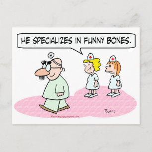 doctor specialises funny bones groucho glasses postcard