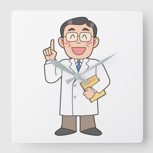 Doctor Square Wall Clock (Front)