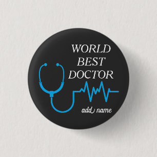 Doctor Stethoscope Practitioner Hospital Medicine 3 Cm Round Badge