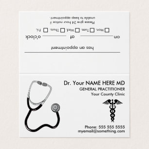 Doctor Stethoscope White Appointment Business Card