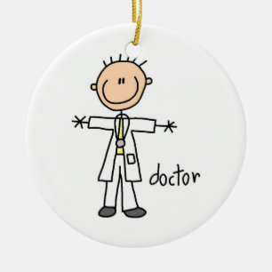 Doctor Stick Figure Ceramic Tree Decoration