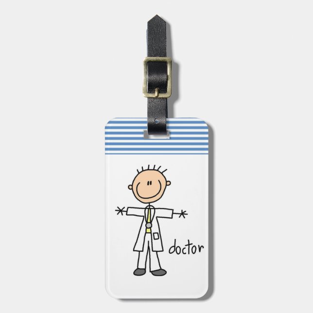 Doctor Stick Figure Luggage Tag (Front Vertical)