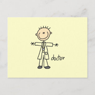 Doctor Stick Figure Postcard
