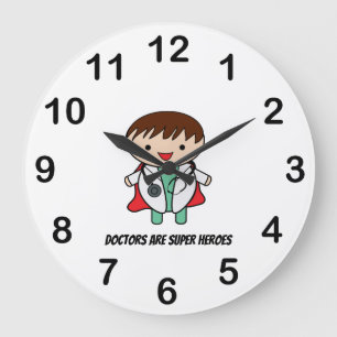 Doctor Super Hero National Doctors Day Personalise Large Clock