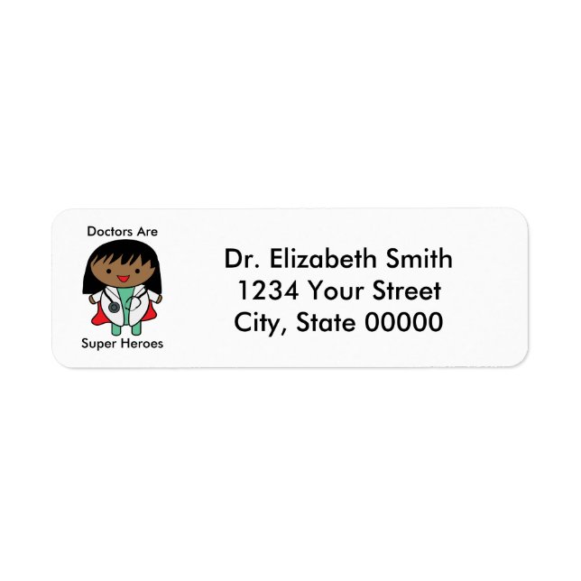 Doctor Super Hero Personalize Black Female (Front)