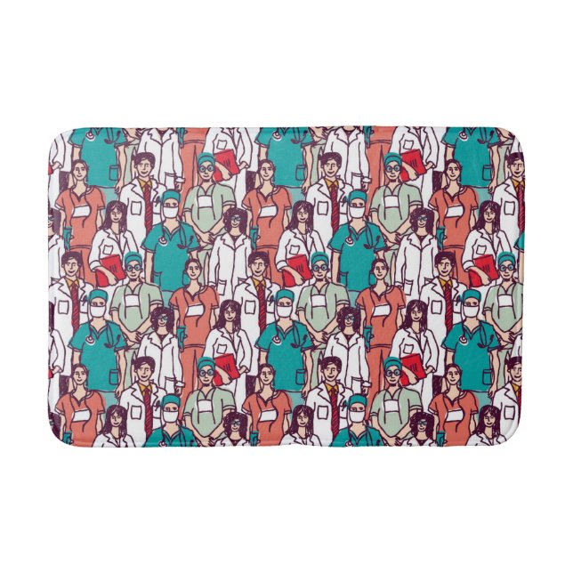 Doctor & Surgeon Pattern Bath Mat (Front)