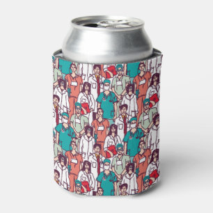 Doctor & Surgeon Pattern Can Cooler