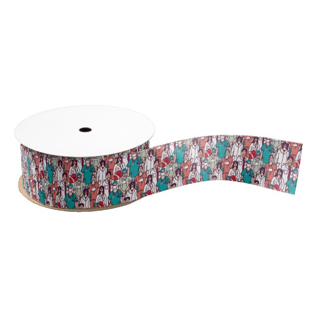 Doctor & Surgeon Pattern Grosgrain Ribbon (Spool)
