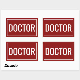Doctor Text Custom Rectangle Stickers Office Use
