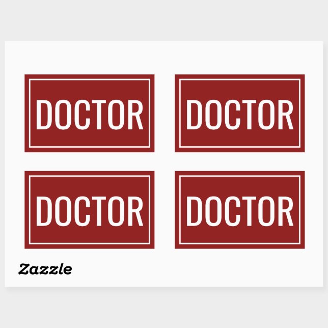 Doctor Text Custom Rectangle Stickers Office Use (Sheet)