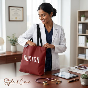 DOCTOR Text Statement Customisable White Tote Bag