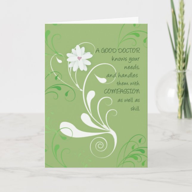 Doctor Thank You, Green Swirls You Card (Front)