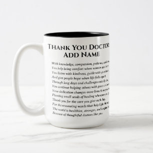 Doctor Thank You Poem Two-Tone Coffee Mug
