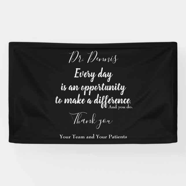 Doctor Thanks Banner Quote Black White Typography (Horizontal)