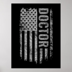 Doctor USA Flag Distressed design Poster