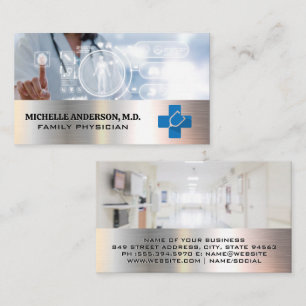 Doctor Using Technology Medical Logo Business Card