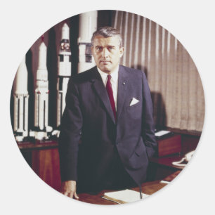 Doctor Wernher von Braun Portrait Classic Round Sticker