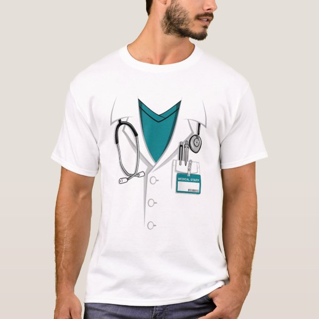 Doctor White Lab Coat - Halloween Costume T-Shirt (Front)