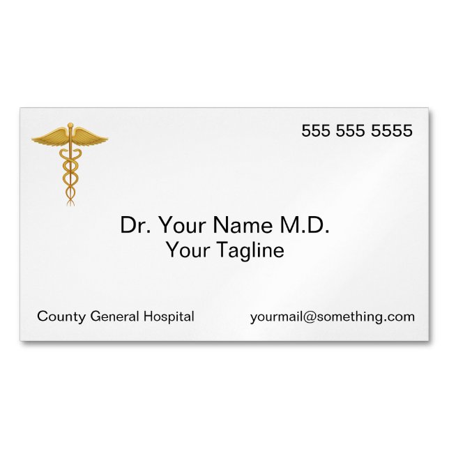 Doctor white 	Magnetic business card (Front)