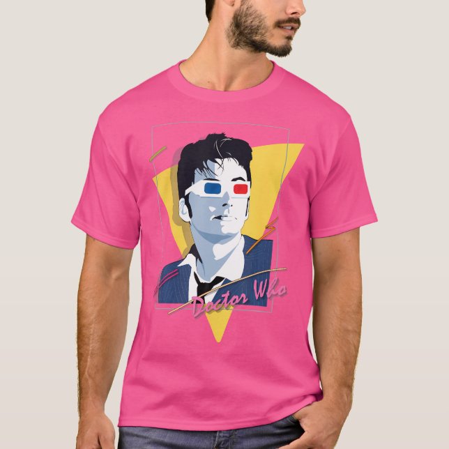 Doctor Who 80S Tenant Retro Time Traveller Sci-Fi  T-Shirt (Front)