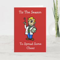 Doctor with Candy Cane Christmas Card