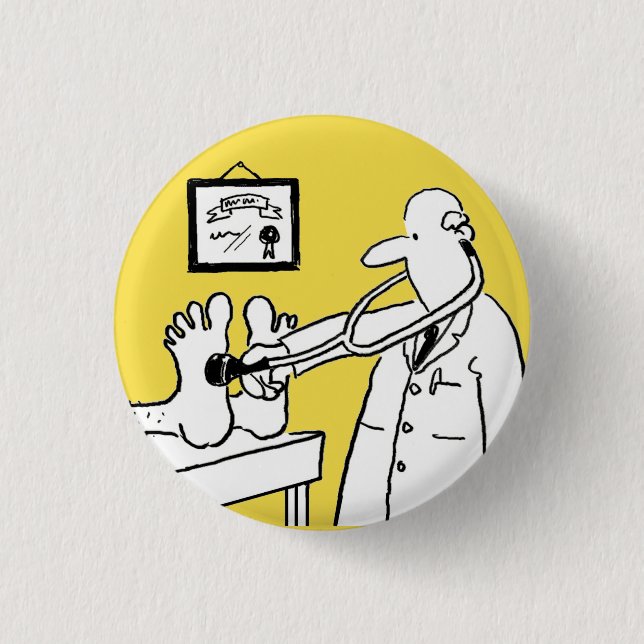 Doctor with Stethoscope Checking Feet 3 Cm Round Badge (Front)