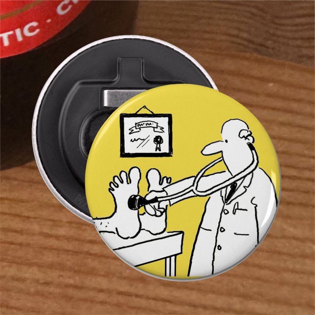Doctor with Stethoscope Checking Feet Bottle Opener (Creator Uploaded)
