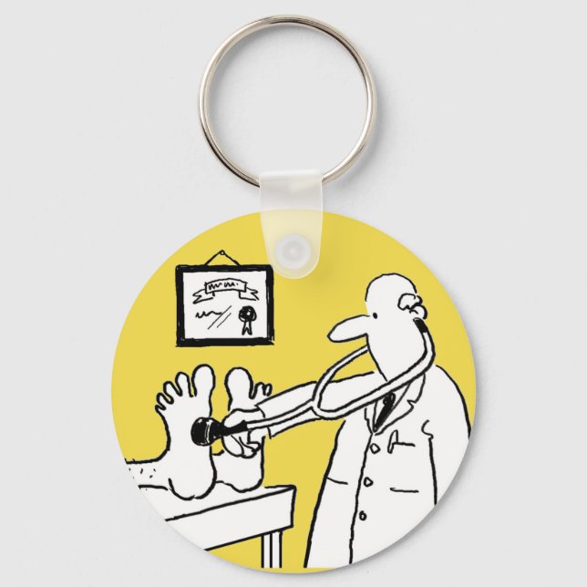 Doctor with Stethoscope Checking Feet Key Ring (Front)