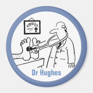 Doctor with Stethoscope Checking Feet Magnet